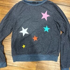 Wildfox Blue Star Scatter Sweatshirt Size Small